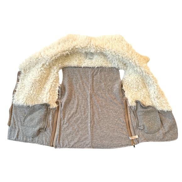 Saturday Sunday by Anthropologie Sherpa Moto Faux Suede Zip Up Vest Size: XS - Picture 10 of 12